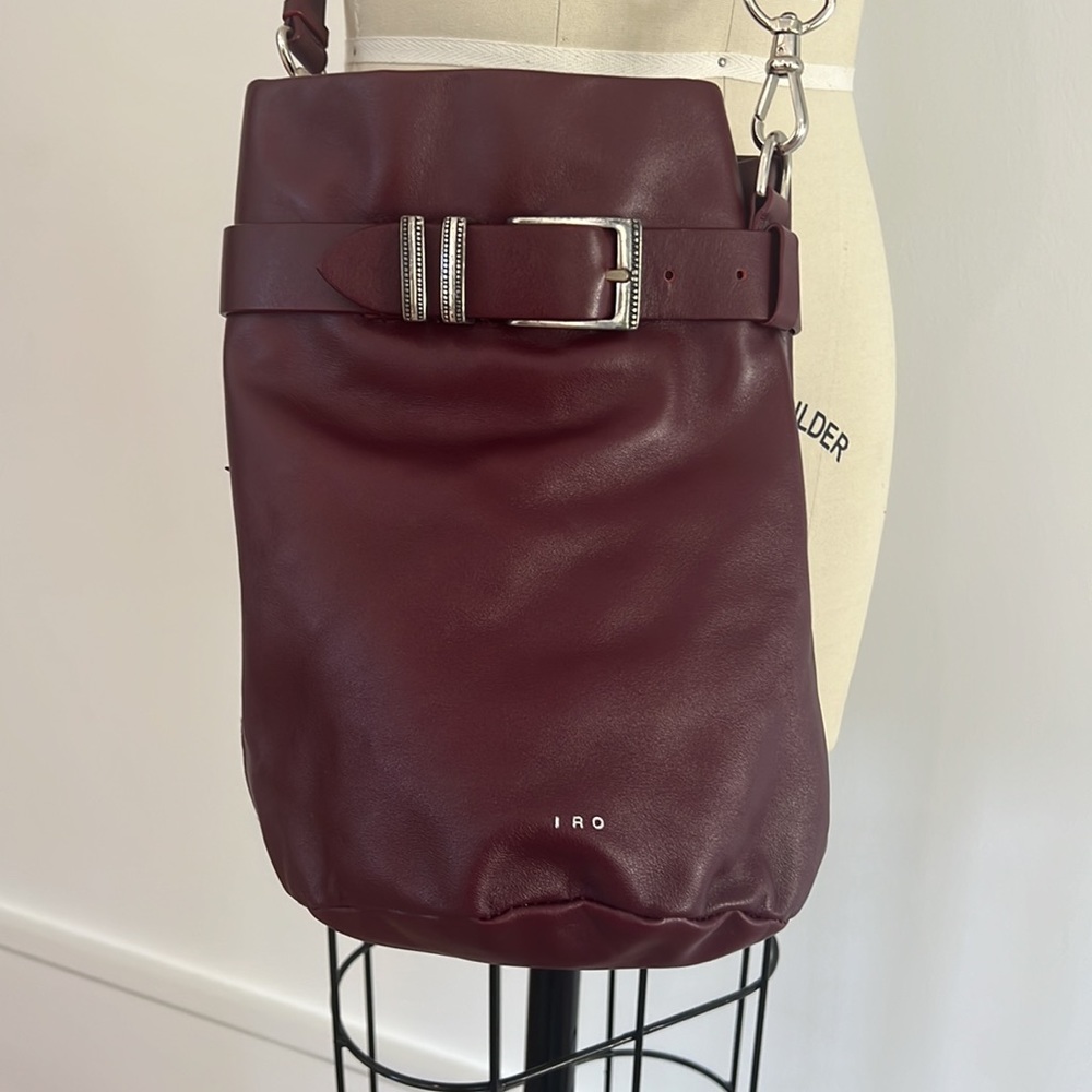 Like new IRO bucket bag in beautiful merlot color
